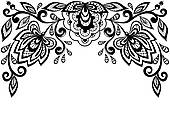 170x136 Clipart Of Black Vector Lace Corner K19452881