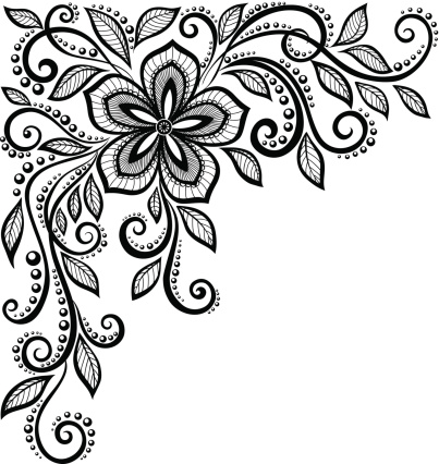 403x426 Lace Corner Cliparts
