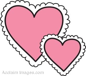 300x268 Clipart Picture Of Lace Trimmed Pink Hearts