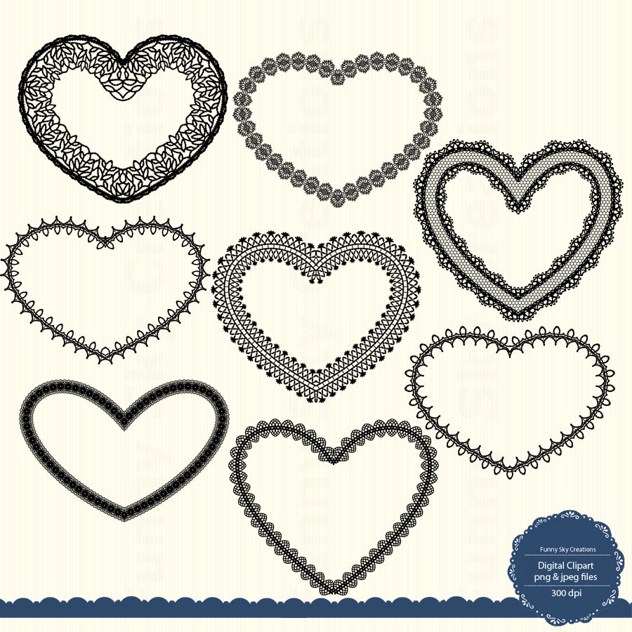 900x900 Lace Heart Clipart