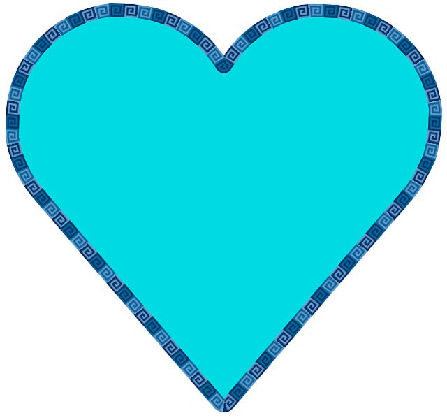 640x601 Turquoise Heart Clipart