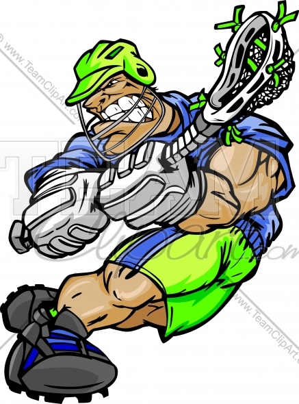 437x590 Lacrosse Player Cartoon Graphic Image. Vector Format.