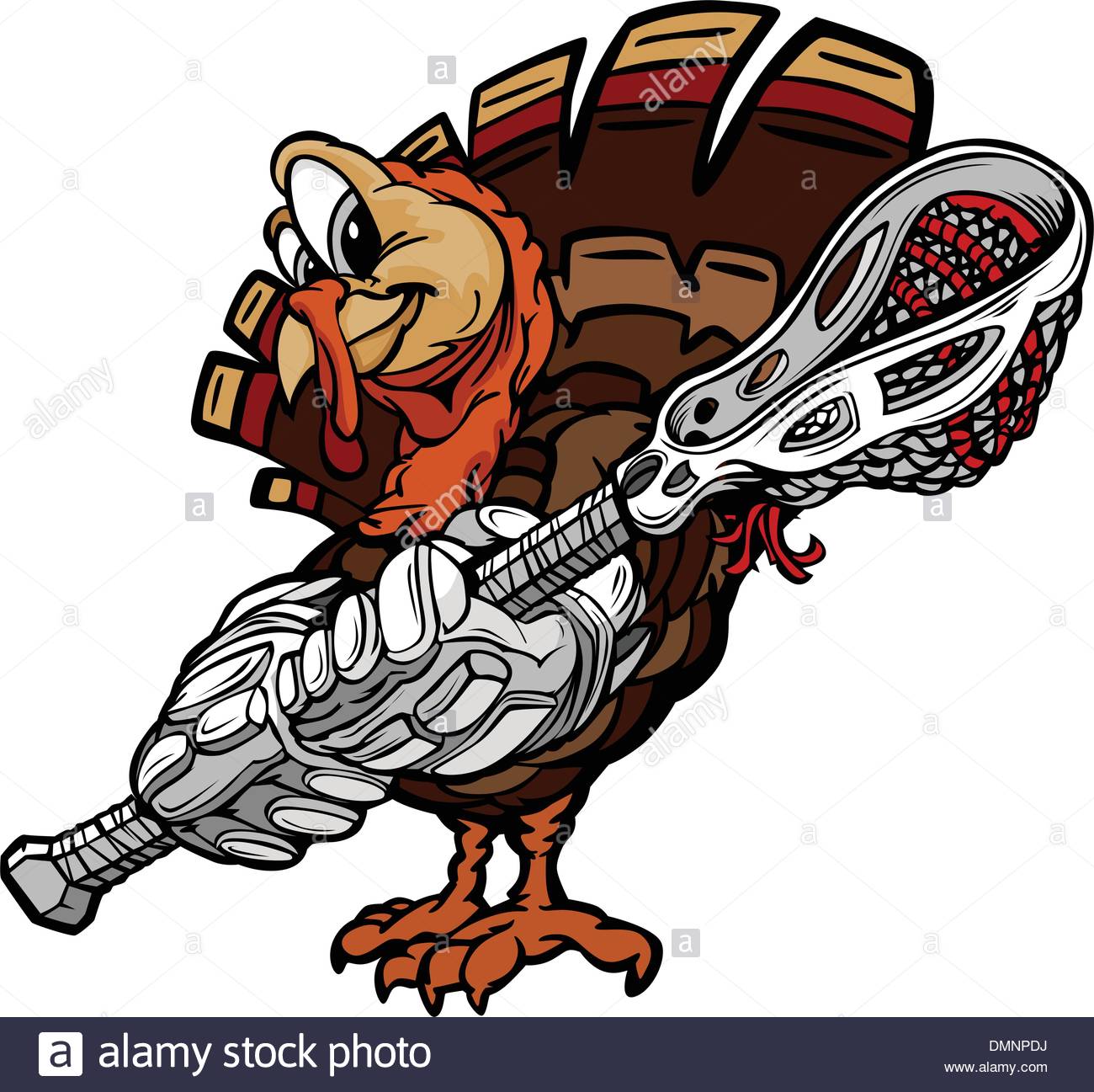 1300x1297 Lacrosse Thanksgiving Holiday Turkey Cartoon Vector Illustration