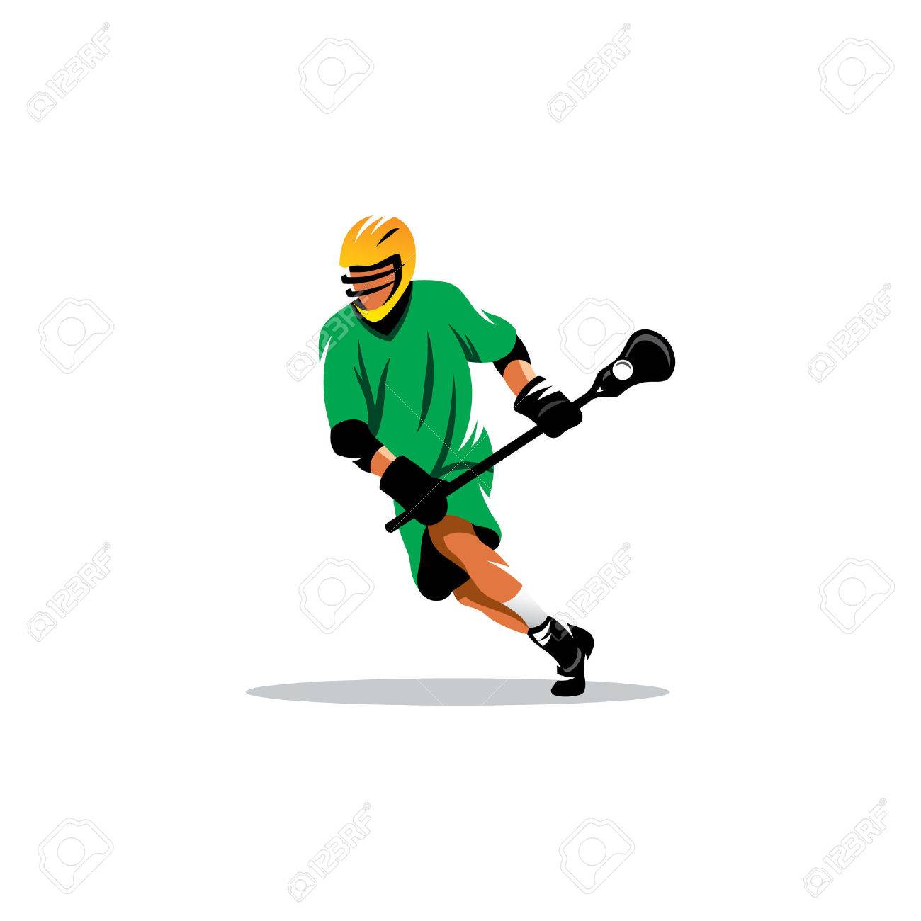 1300x1300 Lacrosse Player In Yellow Helmet Isolated On White Background