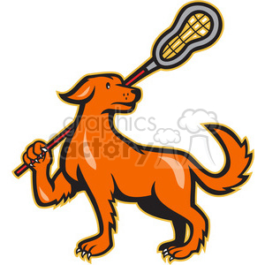 300x300 Royalty Free Dog Lacrosse Stick 388092 Vector Clip Art Image