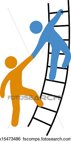 236x470 Clip Art Of People Helping Join Up Ladder K15473486