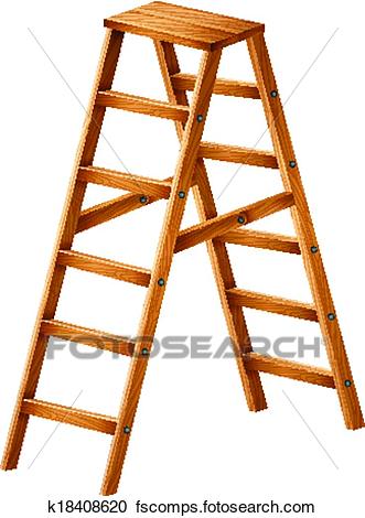331x470 Clipart Of A Wooden Ladder K18408620