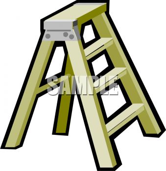 339x350 Picture Of A Short Step Ladder In A Vector Clip Art Illustration