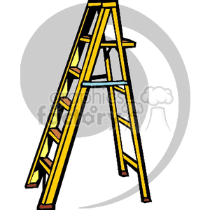 300x300 Royalty Free Wooden Step Ladder 170291 Vector Clip Art Image