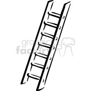 300x300 Royalty Free Black And White Ladder 384919 Vector Clip Art Image