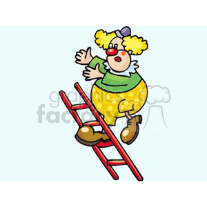 300x300 Royalty Free Clown On A Ladder 156790 Vector Clip Art Image