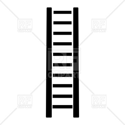 400x400 Wooden Step Ladder Black Color Icon Royalty Free Vector Clip Art