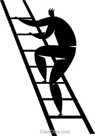 336x480 Person Climbing A Ladder Royalty Free Vector Clip Art Illustration