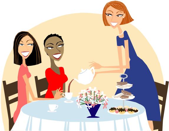 574x444 Women Clipart Tea Party