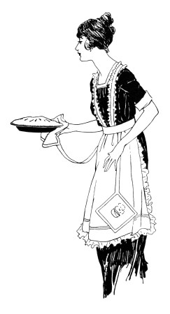 243x450 Vintage Food Clipart, Woman Serving Pie, Free Black And White Clip