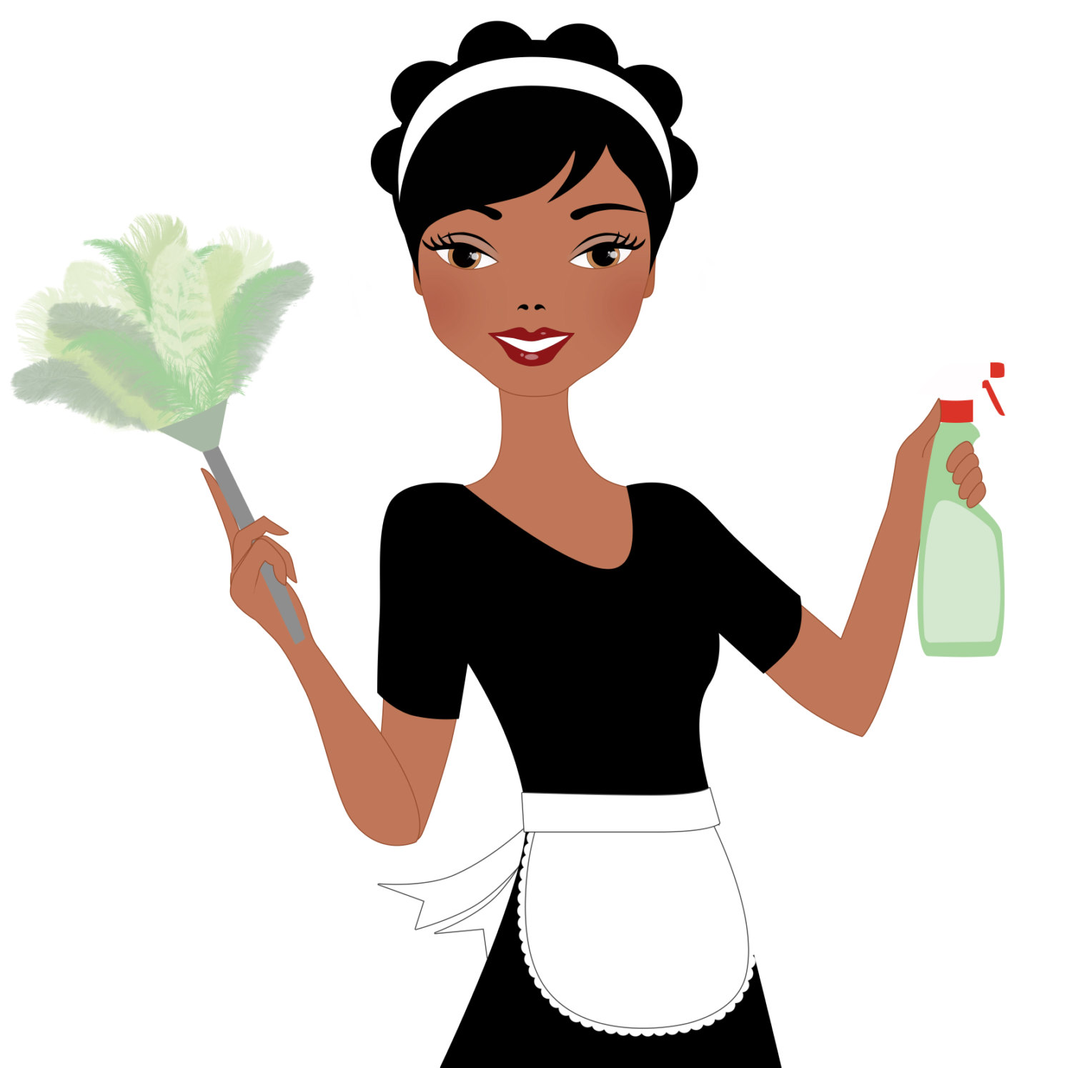 1500x1495 Black Dress Cleaning Lady Clipart