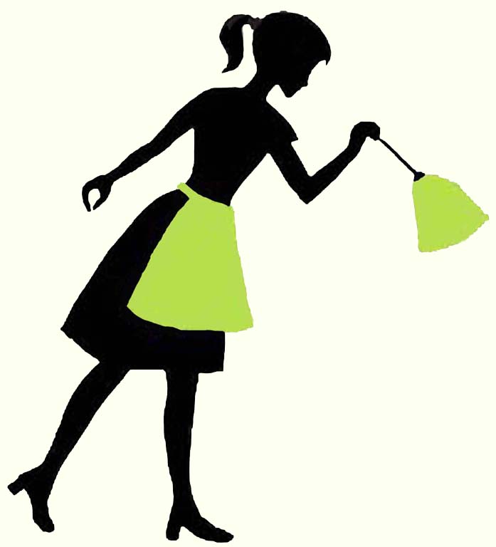 697x768 Silhouette Cleaning Lady Clipart
