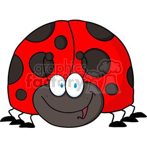 300x300 Royalty Free 4139 Ladybird Cartoon Character 381973 Vector Clip