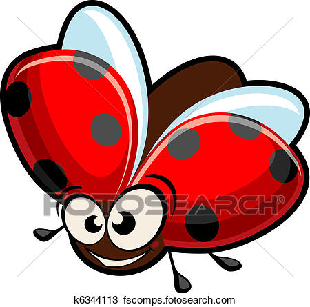 450x445 Clipart Of Funny Cartoon Ladybug K6344113
