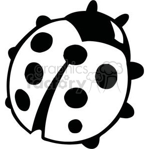 300x300 Royalty Free Black And White Ladybug 379694 Vector Clip Art Image