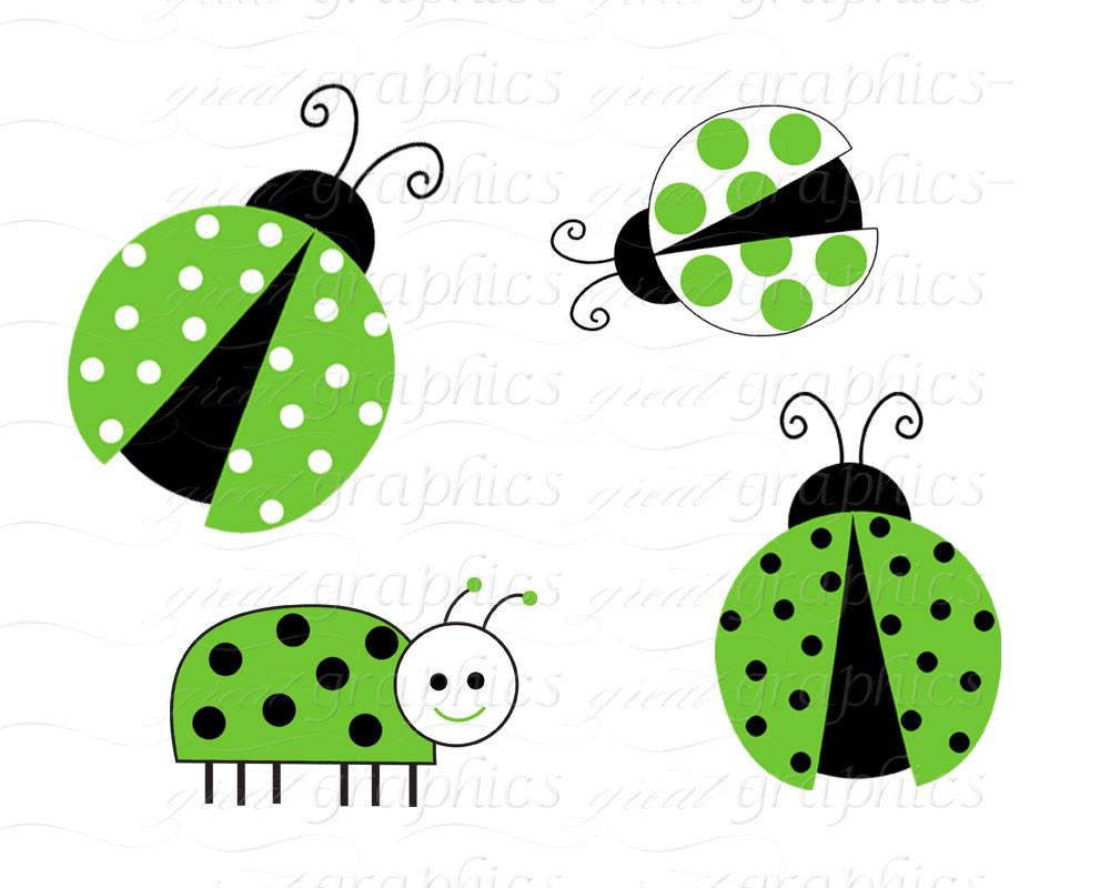 1000x800 Green Lady Bug Clip Art Ladybug Digital Clip Art Digital Paper