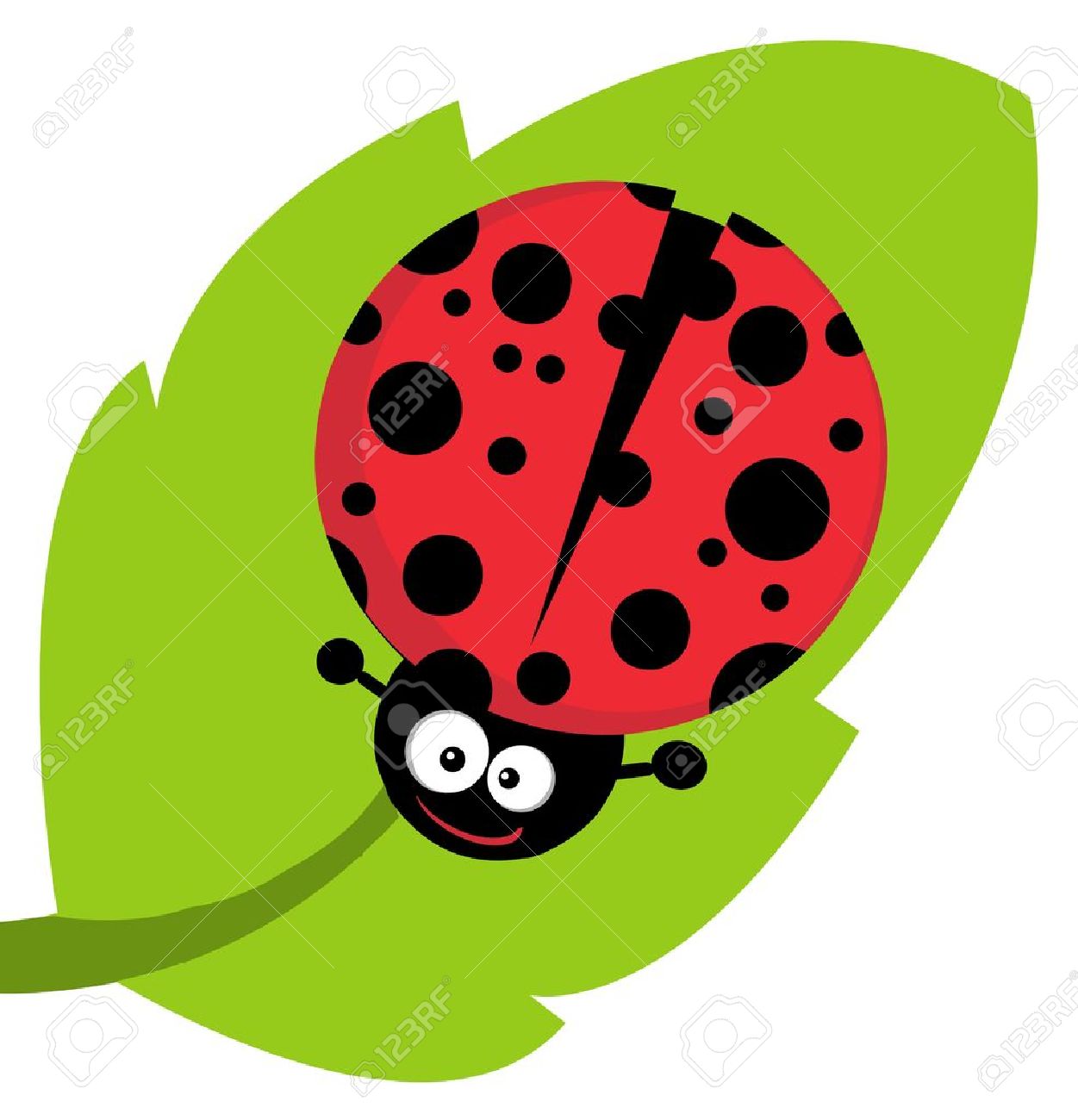 1251x1300 Cute Lady Bug On Leaf Royalty Free Cliparts, Vectors, And Stock