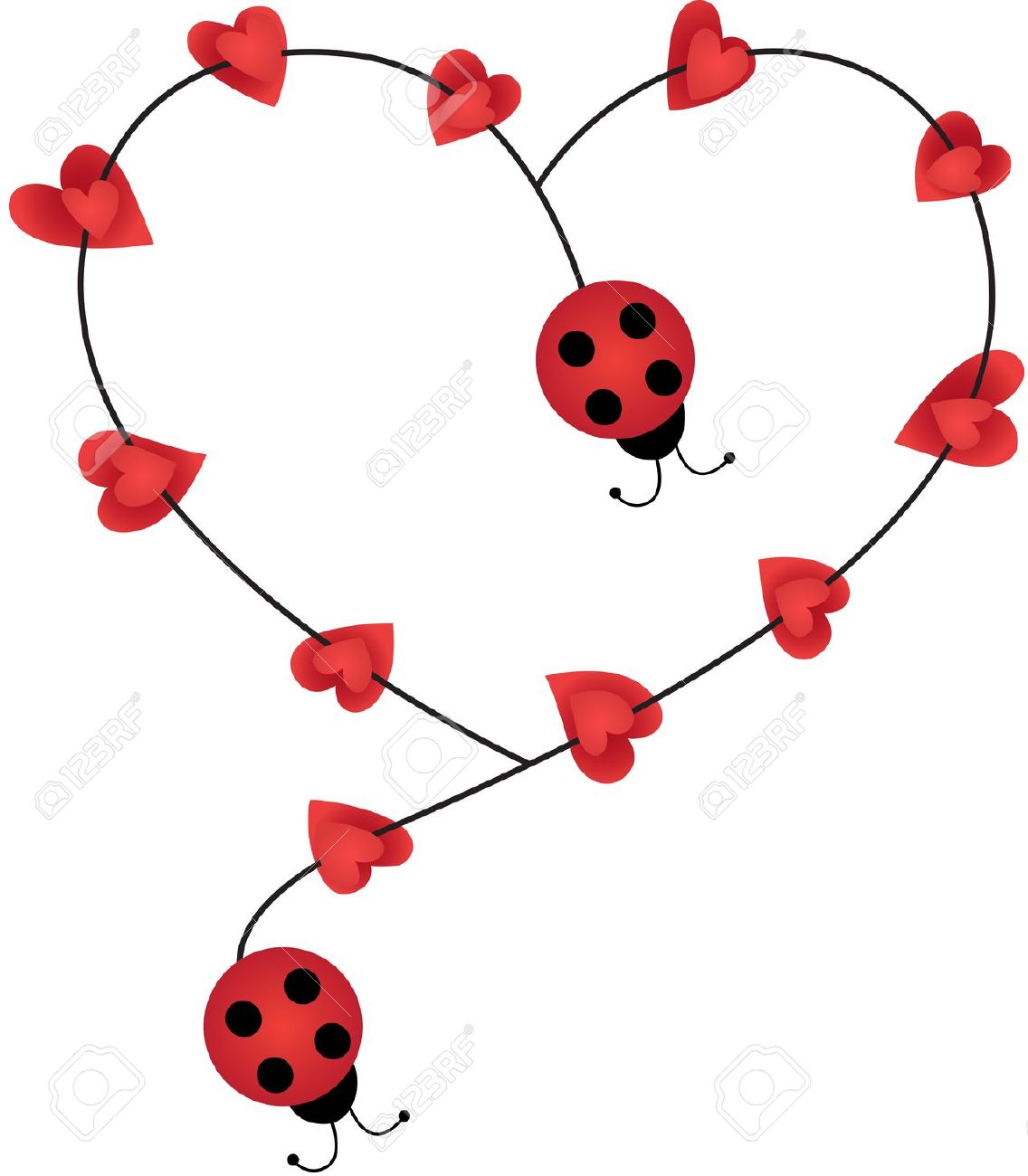 1136x1300 Lady Bug Hearts Clipart