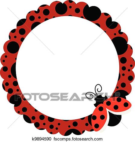 448x470 Clipart Of Ladybug Circle Frame K9894590