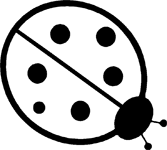 167x150 Cute Ladybug With Six Dots Sticker