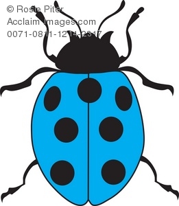261x300 Free Clipart Illustration Of A Light Blue Ladybug
