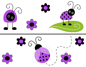 300x232 Ladybug Clipart Purple
