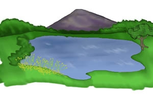 300x185 Lake Scene Clip Art