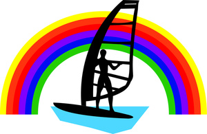 300x195 Windsurfing Clipart Image