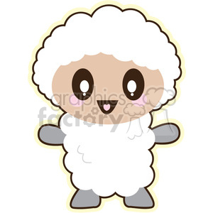 300x300 Royalty Free Cartoon Lamb Illustration Clip Art Image 393849