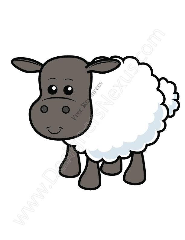 612x792 V9 Cute Sheep Vector Graphic Lamb Clip Art