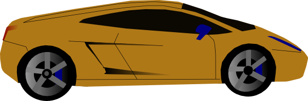 600x198 Sports Car Gold And Blue Clip Art