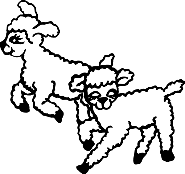 600x566 Jumping Lambs Clip Art