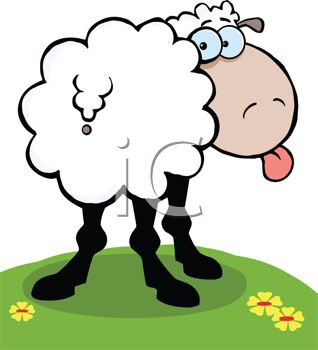 318x350 Clip Art Illustration Of A Sheep Standing In The Grass Sticking
