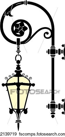 223x470 Clip Art Of Street Lamp K2139719