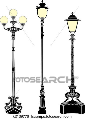 339x470 Clip Art Of Street Lamps K2139776