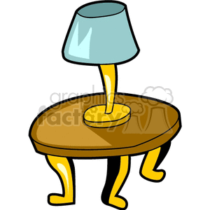 300x300 Royalty Free Table With A Lamp Onto 147643 Vector Clip Art Image