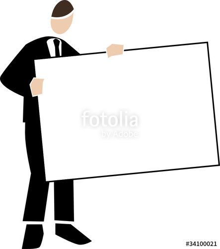 443x500 Symbolising Business Transparent Man Holding Sign Landscape Stock