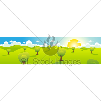 325x325 Cartoon Spring Or Summer Landscape Gl Stock Images