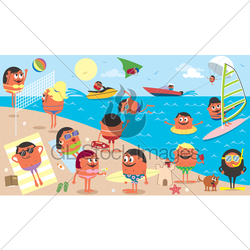 500x500 Beach Landscape Cartoon Gl Stock Images