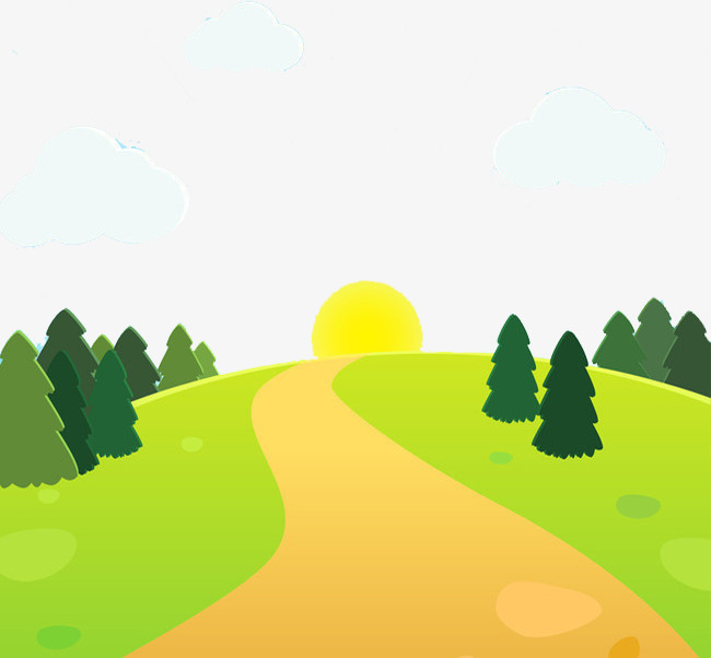 650x602 Cartoon Mountain Road, Mountain Road, The Sun Rises In The Morning