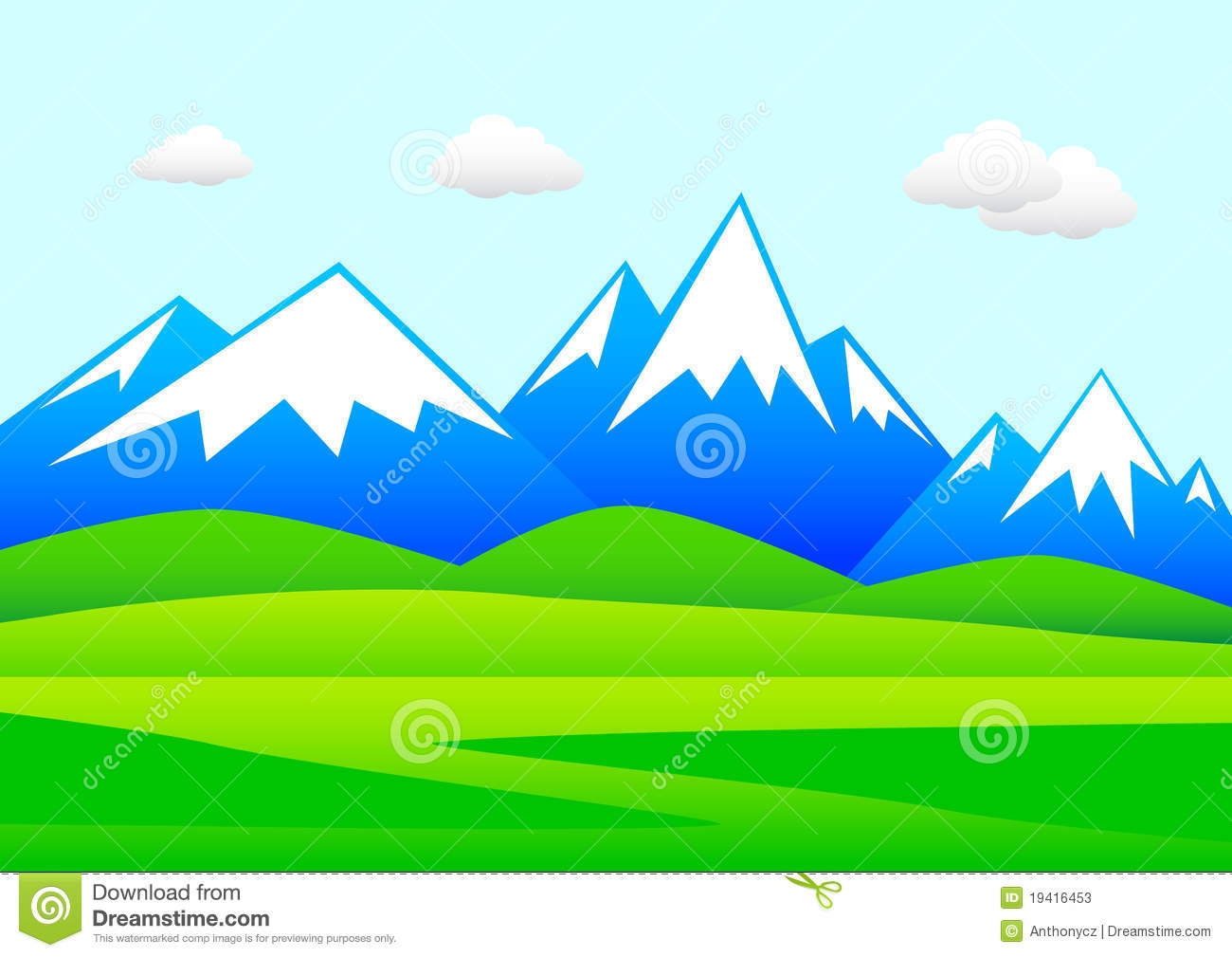 1300x1009 Mountain Landscape Clipart