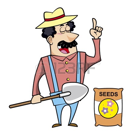 450x450 Vector Illustration Of A Cartoon Landscaper, Farmer Or Gardener
