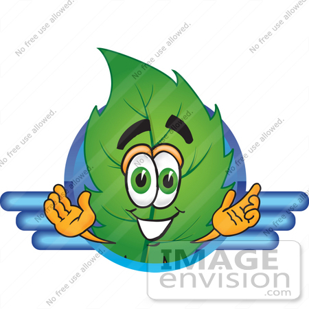 450x450 Clip Art Graphic Of A Green Tree Leaf Cartoon Character Logo