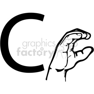 300x300 Royalty Free Asl Sign Language C Clipart Illustration Worksheet