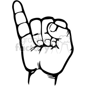 300x300 Royalty Free Sign Language Letter I 167497 Vector Clip Art Image